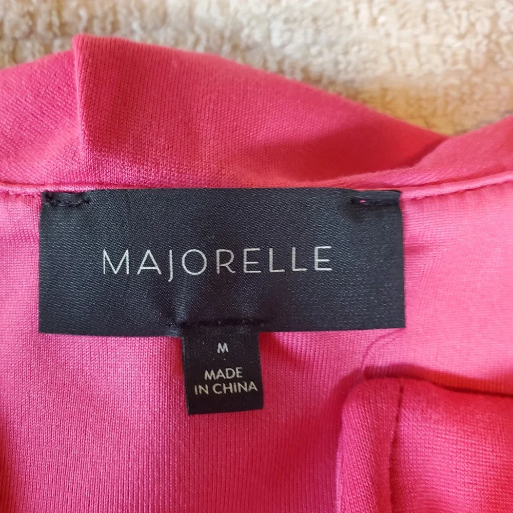 Majorelle Hot Pink Ruffle Deep V-Neck Fit & Flare Mini Skater Dress Medium